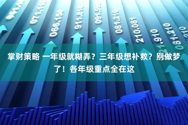 掌财策略 一年级就糊弄？三年级想补救？别做梦了！各年级重点全在这